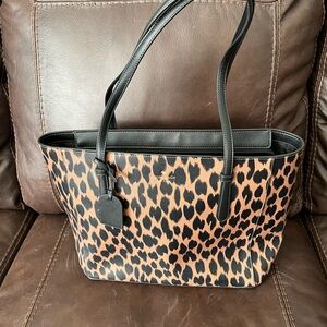 Kate Spade Black and Tan Animal Print Tote NWOT
